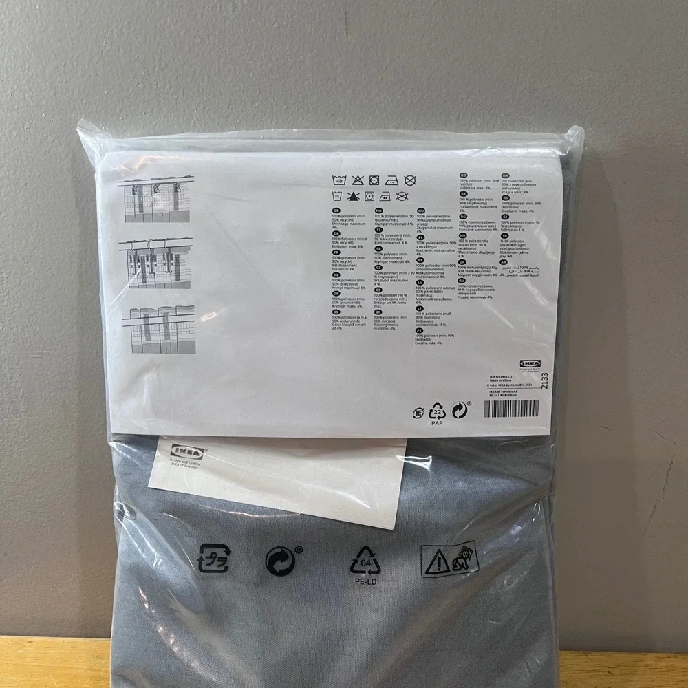 IKEA‎ Hilja Gray Curtains 1 Pair 2 Panels 57x98.5 Light Filtering 403.907.33 NEW